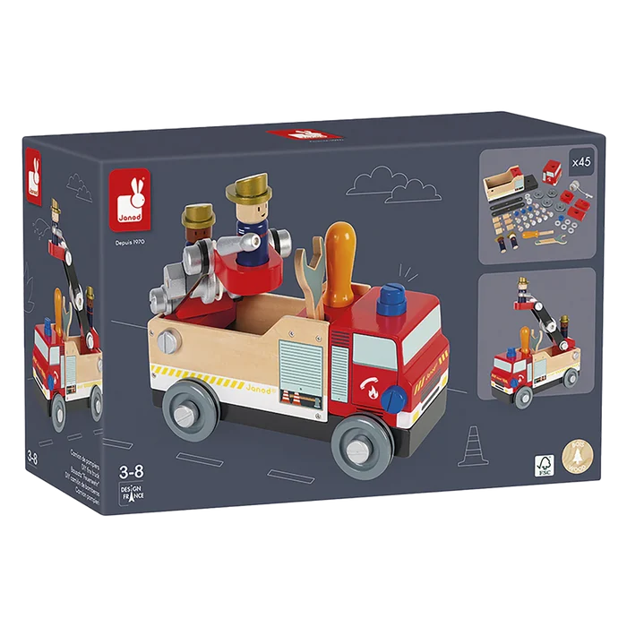 Janod Brico'Kids - Fire Truck to Build