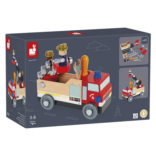 Janod Brico'Kids - Fire Truck to Build