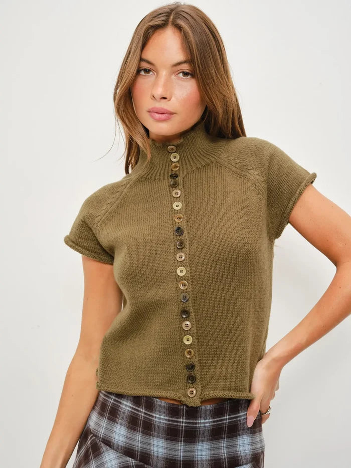 Jenna Button up Knit Top
