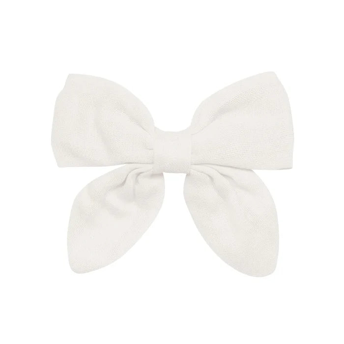 Kyte Baby Bamboo Muslin Alligator Clip Bow - Oat