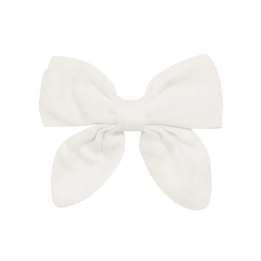Kyte Baby Bamboo Muslin Alligator Clip Bow - Oat