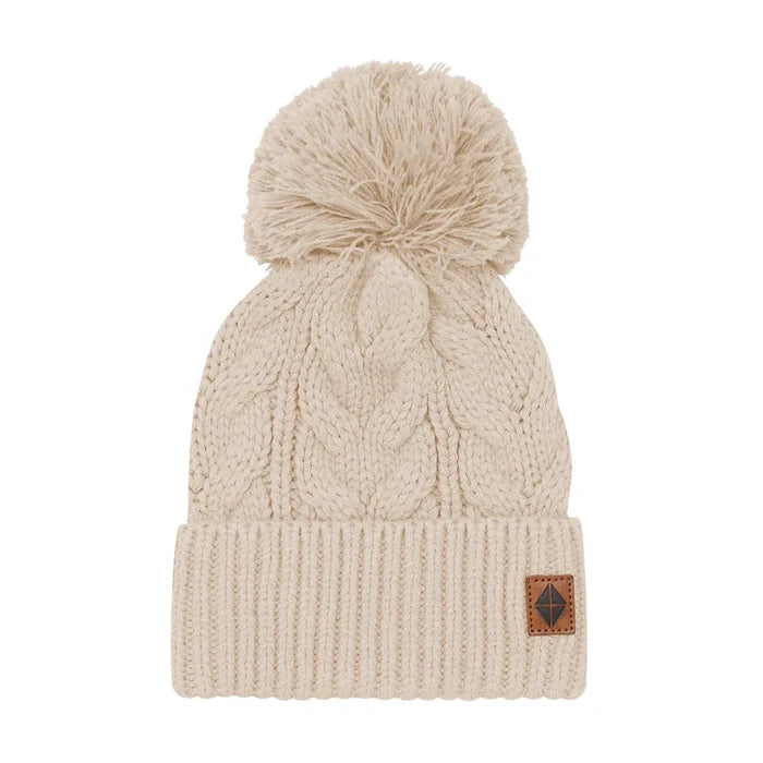 Kyte Baby Chunky Cable Knit Beanie  - Almond
