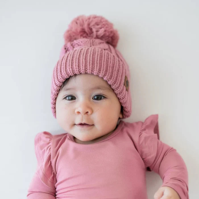 Kyte Baby Chunky Cable Knit Beanie  - Apple Blossom