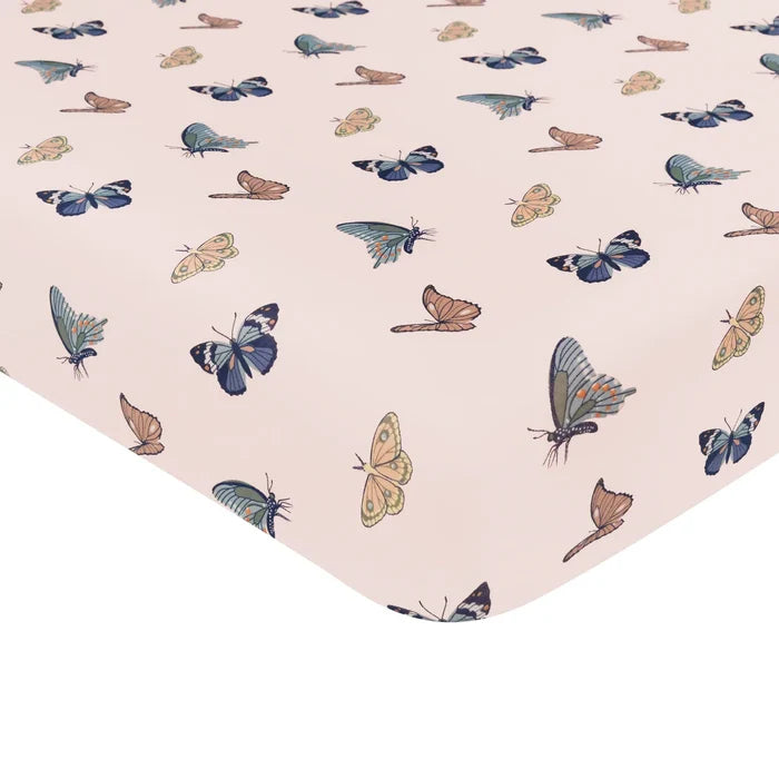 Kyte Baby Crib Sheet - Blush Butterfly
