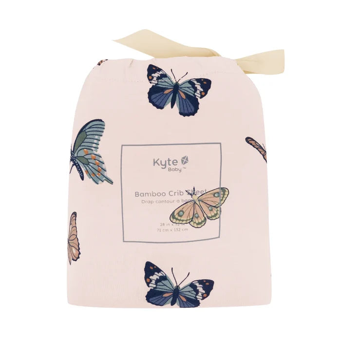 Kyte Baby Crib Sheet - Blush Butterfly