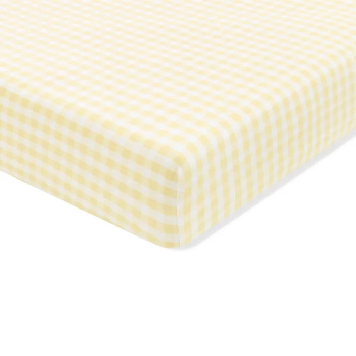 Kyte Baby Crib Sheet - Gingham Chamomile