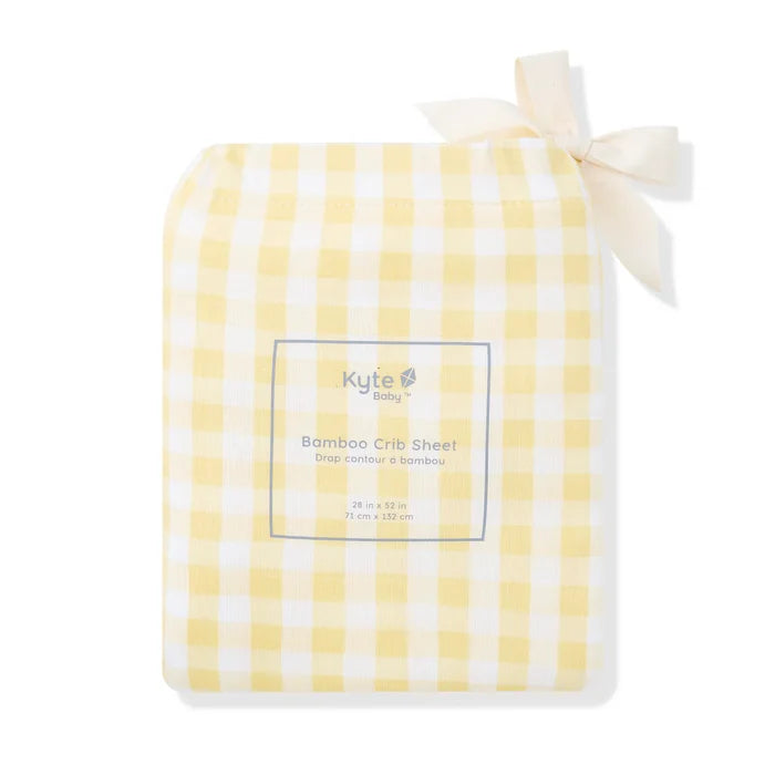 Kyte Baby Crib Sheet - Gingham Chamomile