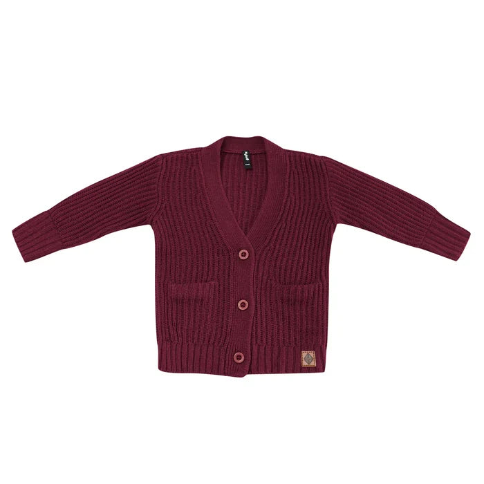 Kyte Baby Knit Oversized Cardigan - Burgundy