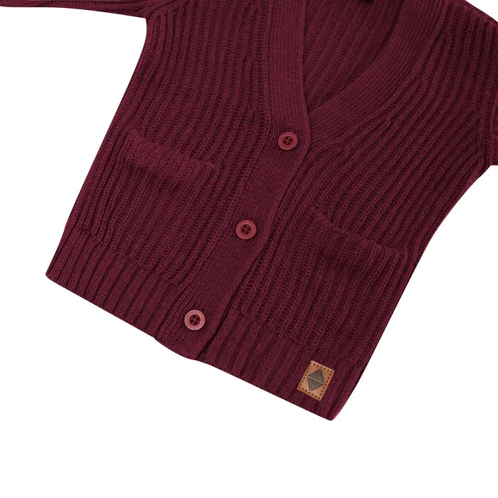 Kyte Baby Knit Oversized Cardigan - Burgundy