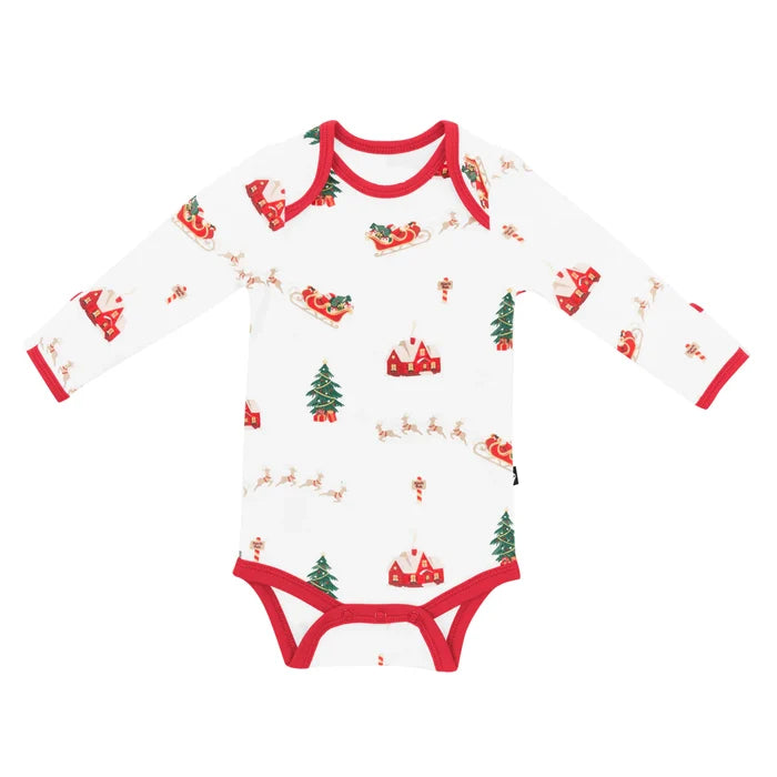Kyte Baby Long Sleeve Bodysuit - Santa Sleigh