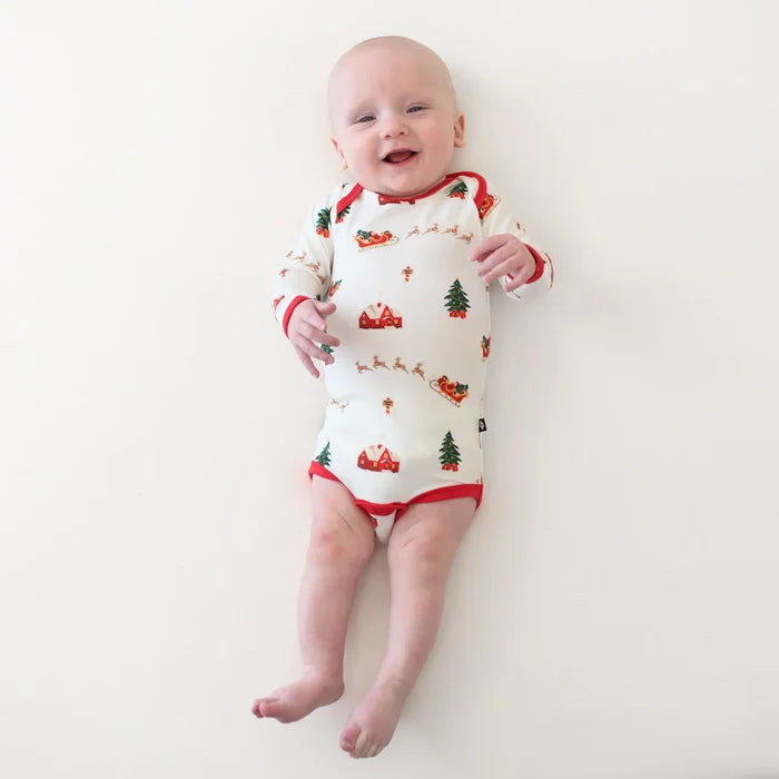 Kyte Baby Long Sleeve Bodysuit - Santa Sleigh