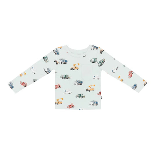 Kyte Baby Long Sleeve Crew Neck Tee - City Vehicles