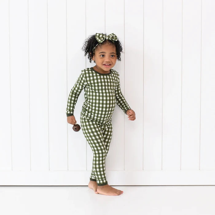 Kyte Baby Long Sleeve Pajama Set - Gingham Fir