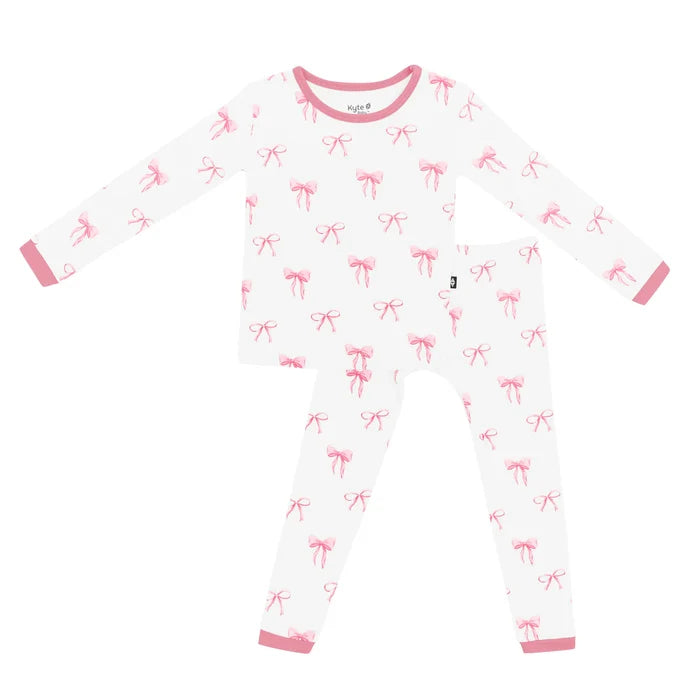 Kyte Baby Long Sleeve Toddler Pajama Set - Bow
