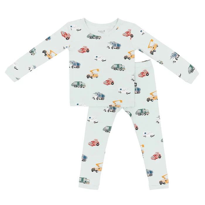 Kyte Baby Long Sleeve Toddler Pajama Set - City Vehicles