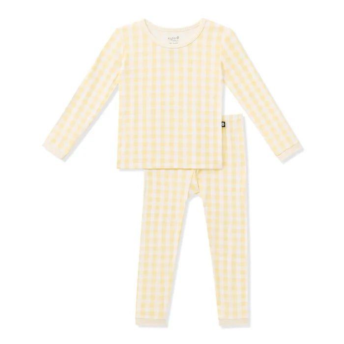 Kyte Baby Long Sleeve Toddler Pajama Set - Gingham Chamomile