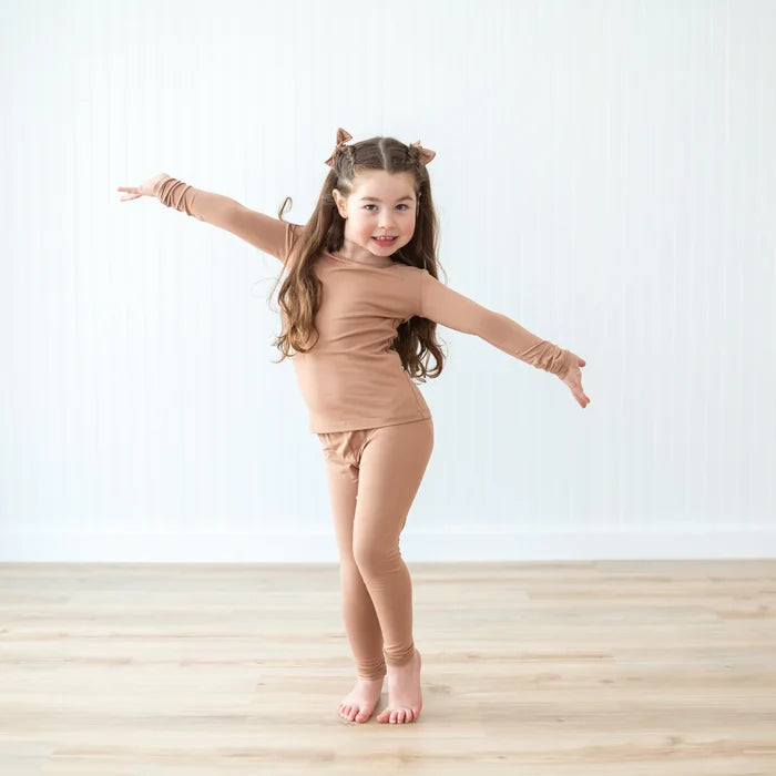 Kyte Baby Long Sleeve Toddler Pajama Set - Latte