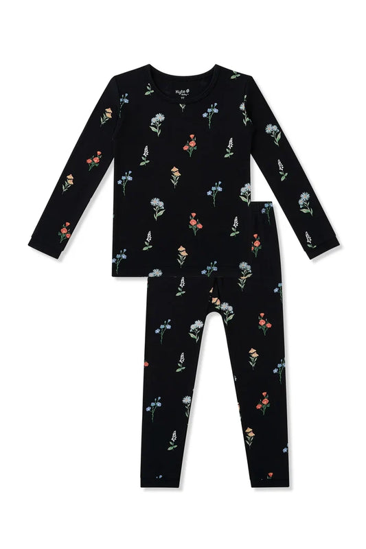 Kyte Baby Long Sleeve Toddler Pajama Set - Midnight Wildflower