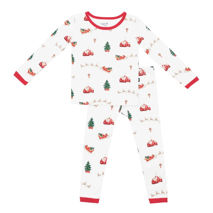 Kyte Baby Long Sleeve Toddler Pajama Set - Santa Sleigh