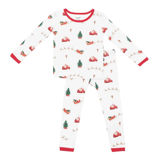Kyte Baby Long Sleeve Toddler Pajama Set - Santa Sleigh