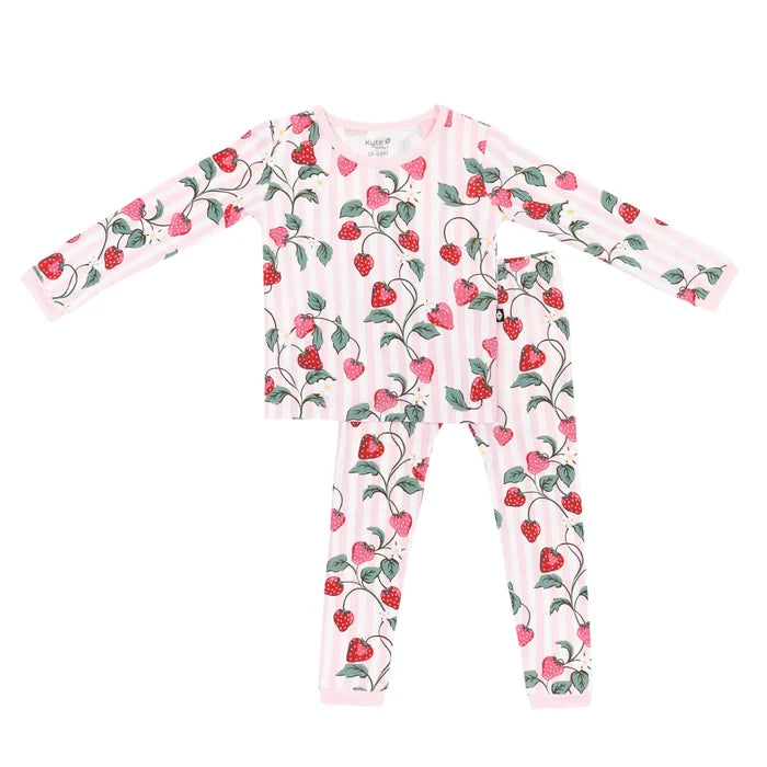 Kyte Baby Long Sleeve Toddler Pajama Set - Strawberry Fields