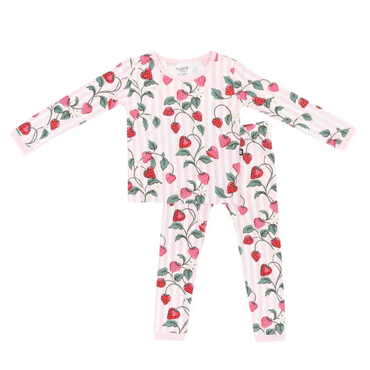 Kyte Baby Long Sleeve Toddler Pajama Set - Strawberry Fields