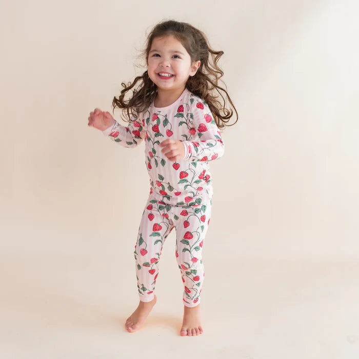 Kyte Baby Long Sleeve Toddler Pajama Set - Strawberry Fields