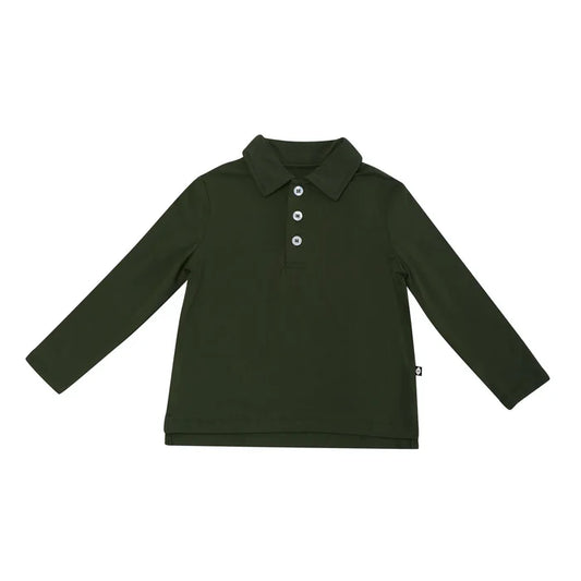 Kyte Baby Long Sleeve Toddler Polo - Fir