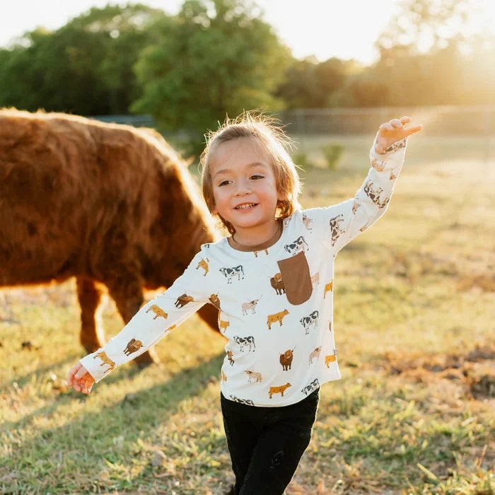 Kyte Baby Long Sleeve Toddler Tee - Moo