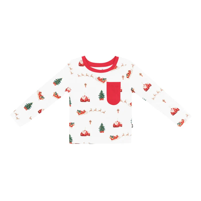 Kyte Baby Long Sleeve Toddler Tee - Santa Sleigh