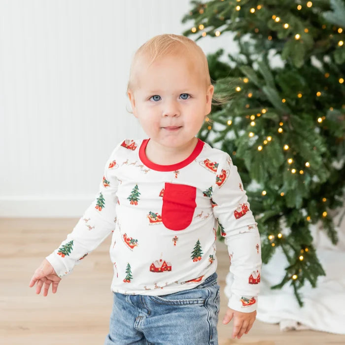 Kyte Baby Long Sleeve Toddler Tee - Santa Sleigh