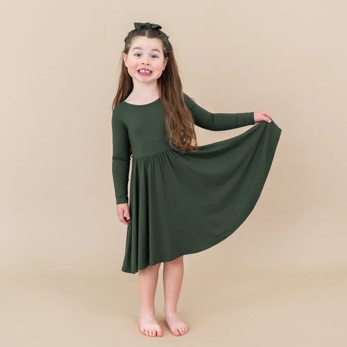 Kyte Baby Long Sleeve Twirl Dress - Fir