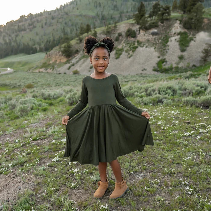 Kyte Baby Long Sleeve Twirl Dress - Fir