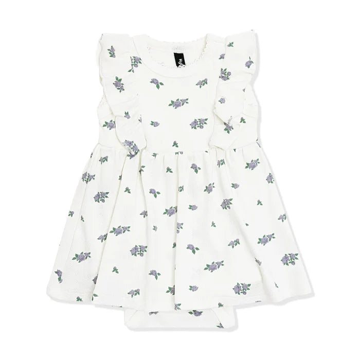 Kyte Baby Pointelle Bodysuit Dress - Spray Rose