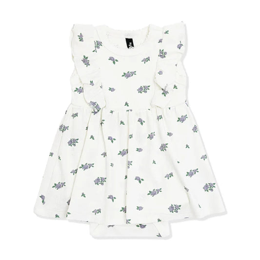 Kyte Baby Pointelle Bodysuit Dress - Spray Rose