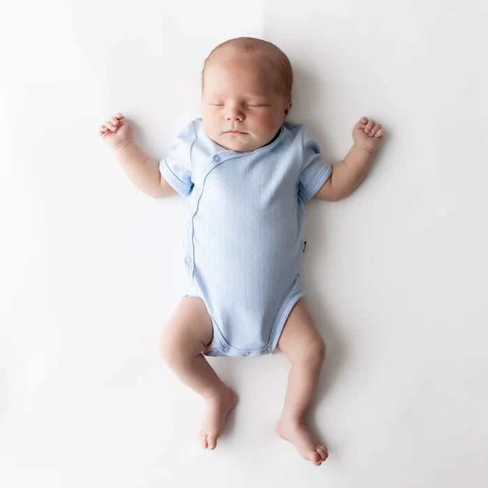 Kyte Baby Pointelle Kimono Bodysuit - Breeze