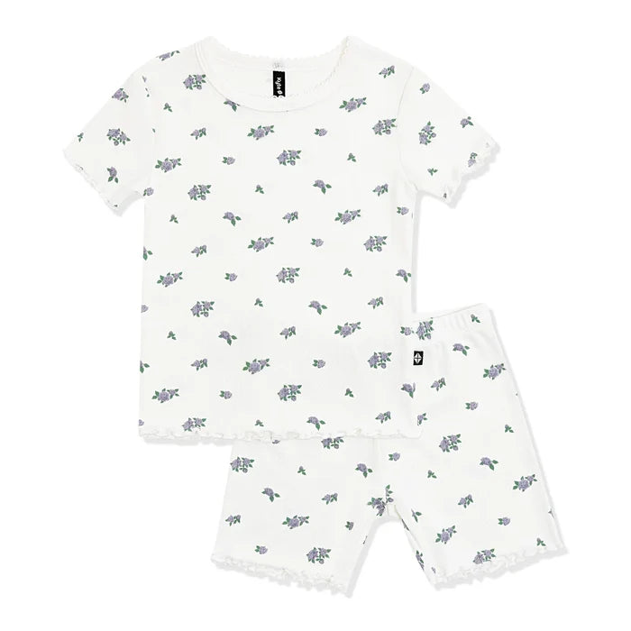 Kyte Baby Pointelle Short Sleeve Set - Spray Rose