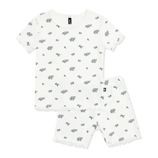 Kyte Baby Pointelle Short Sleeve Set - Spray Rose