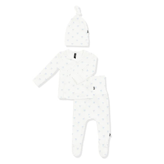 Kyte Baby Pointelle Take Me Home Set with Cap - Sweet Blue Bow