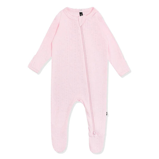 Kyte Baby Pointelle Zippered Footie - Sakura