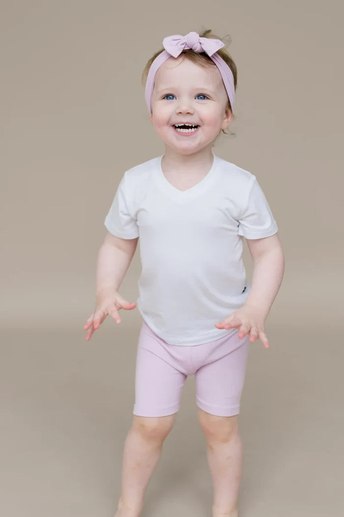 Kyte Baby Ribbed Toddler Biker Shorts - Thistle