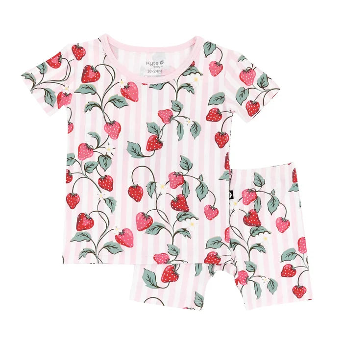 Kyte Baby Short Sleeve Pajama Set - Strawberry Fields