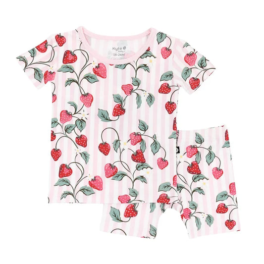 Kyte Baby Short Sleeve Pajama Set - Strawberry Fields