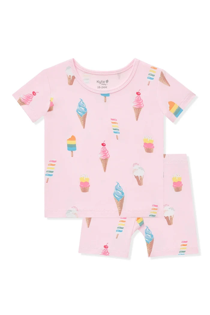 Kyte Baby Short Sleeve Toddler Pajama Set - Sakura Ice Cream
