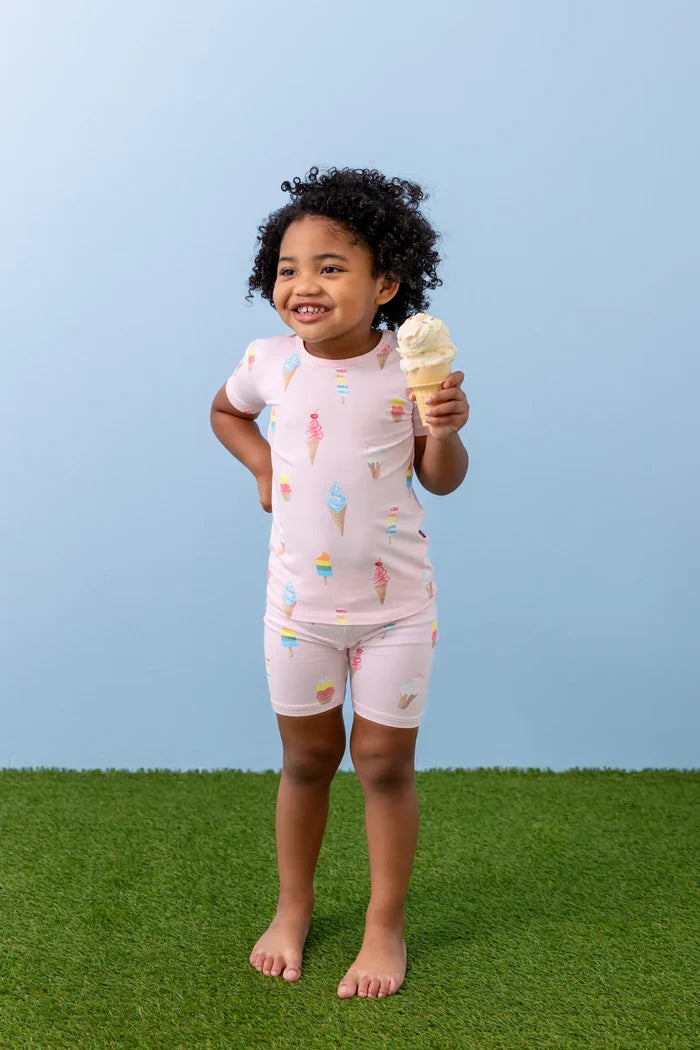 Kyte Baby Short Sleeve Toddler Pajama Set - Sakura Ice Cream
