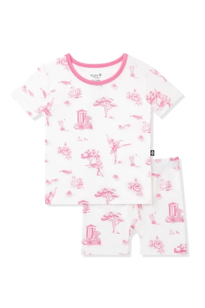 Kyte Baby Short Sleeve Toddler Pajama Set - Toile Ballet