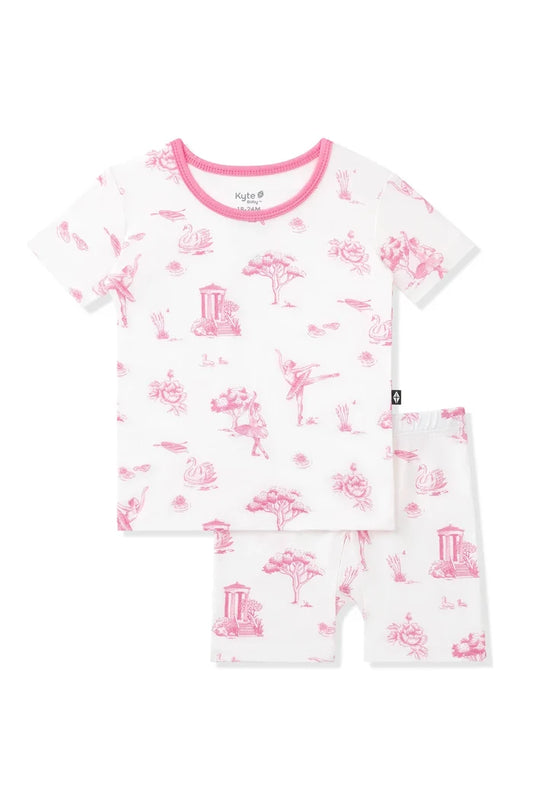 Kyte Baby Short Sleeve Toddler Pajama Set - Toile Ballet