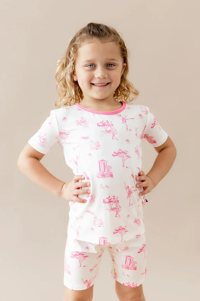 Kyte Baby Short Sleeve Toddler Pajama Set - Toile Ballet