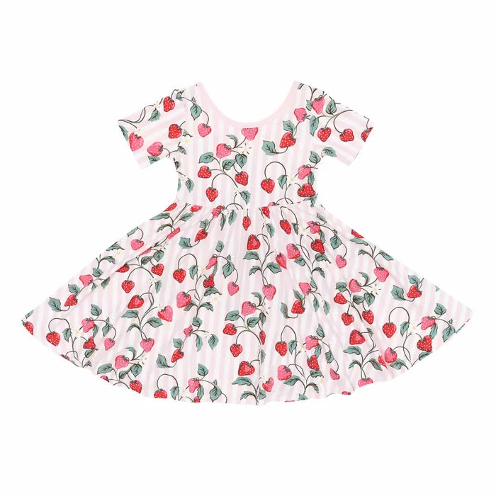 Kyte baby Short Sleeve twirl Dress - Strawberry Fields