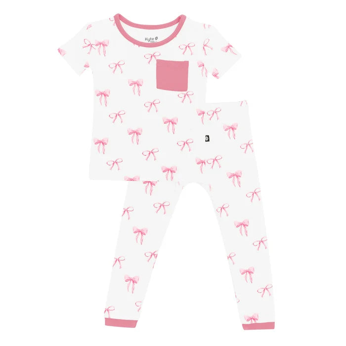 Kyte Baby Short Sleeve with Pants Pajama Set - Bow